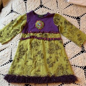 Zaza couture Purple and Green Floral Dress 2T
